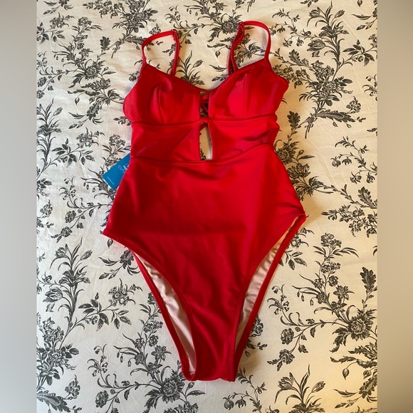 BNWT Cupshe Swimsuit One Piece Red Size XS - Picture 4 of 7